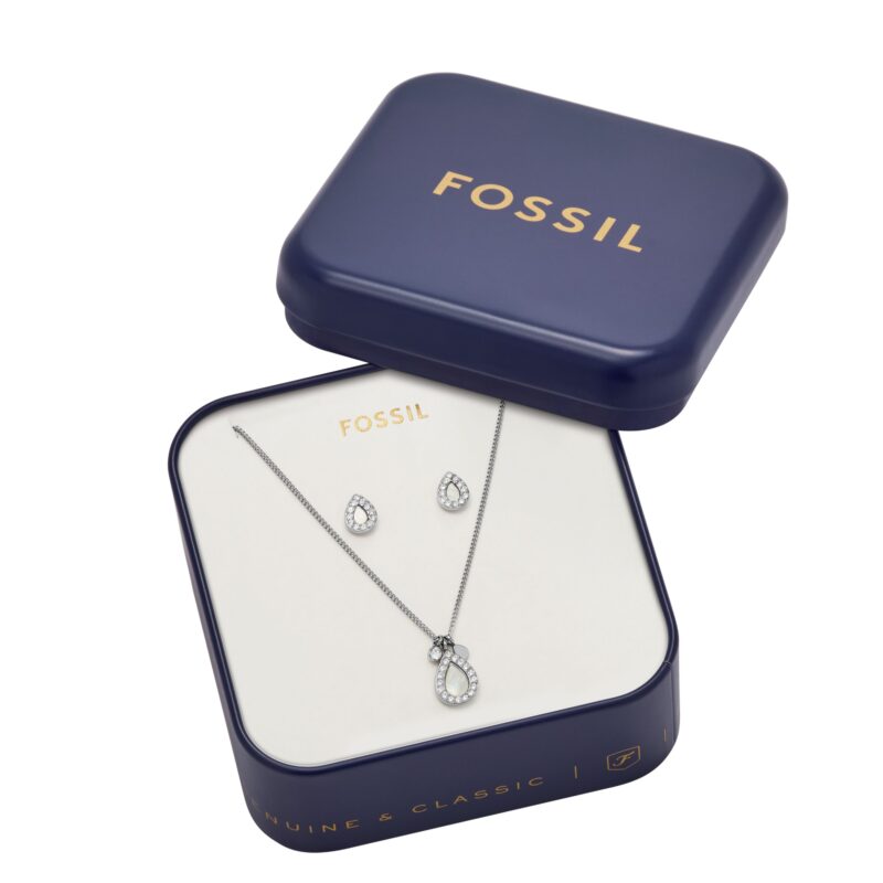 Fossil riipus+korvakorut (teräs)
