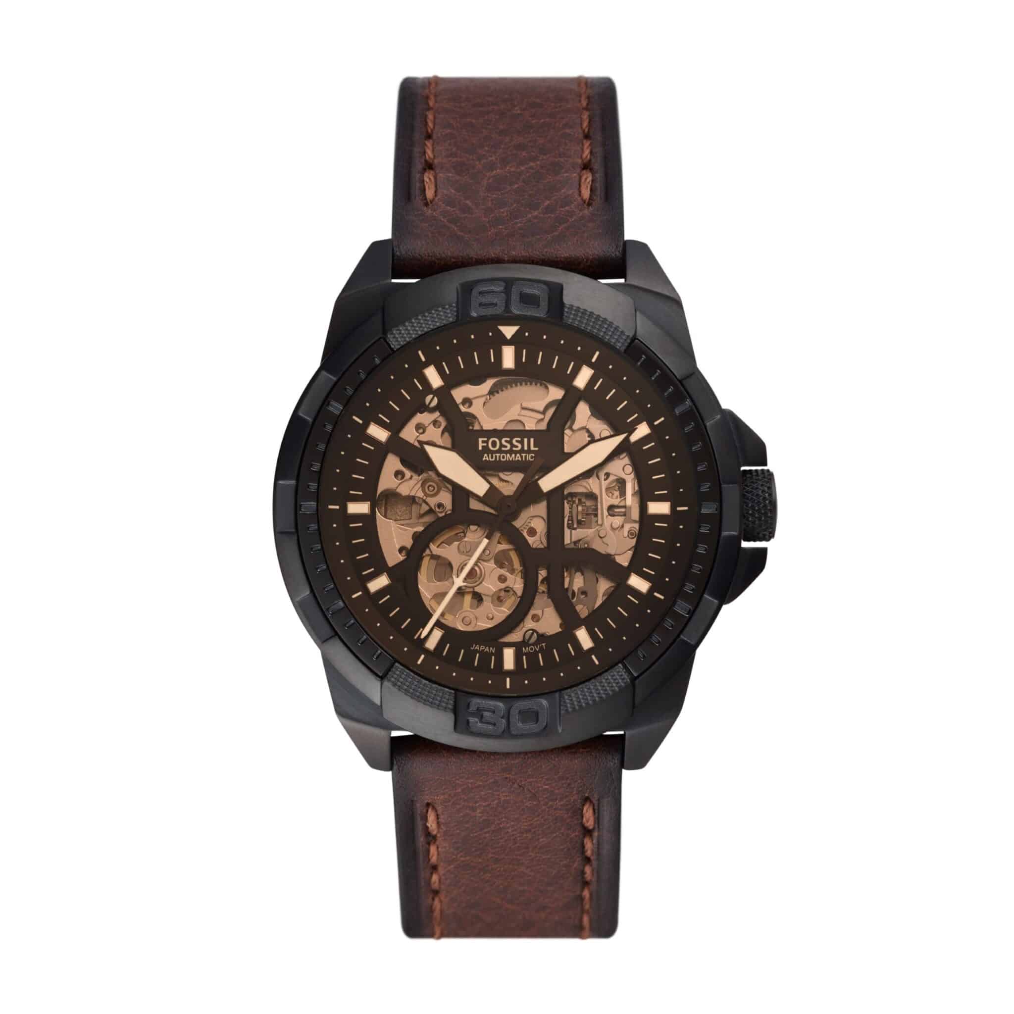 Fossil Bronson automaatti kello nahkarannekkeella