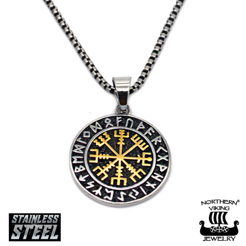 Kaulakoru Vegvisir Riimu Kulta Northern Viking Jewelry®(60cm)